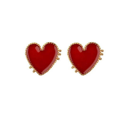 Red Heart Stud Earring